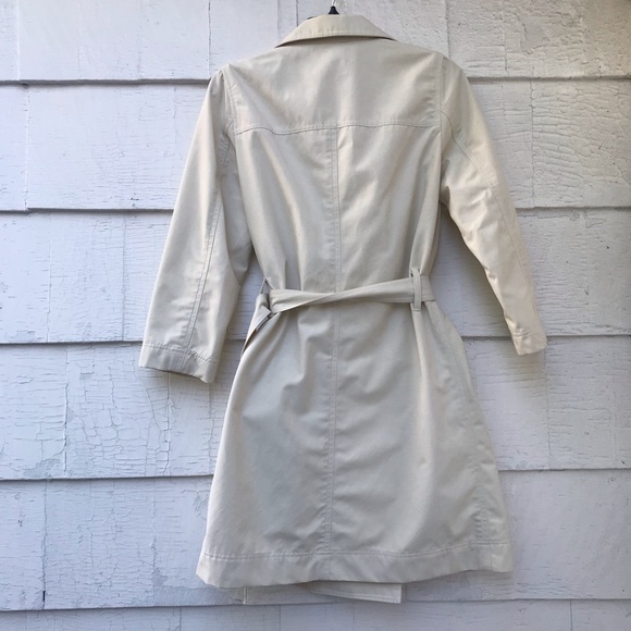 Lacoste Beige Button Up Trench Sz 38 - Picture 7 of 8